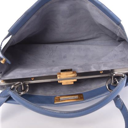 Fendi Vitello Suede Large Peekaboo Iconic Satchel Ortensia Black 7 of 31