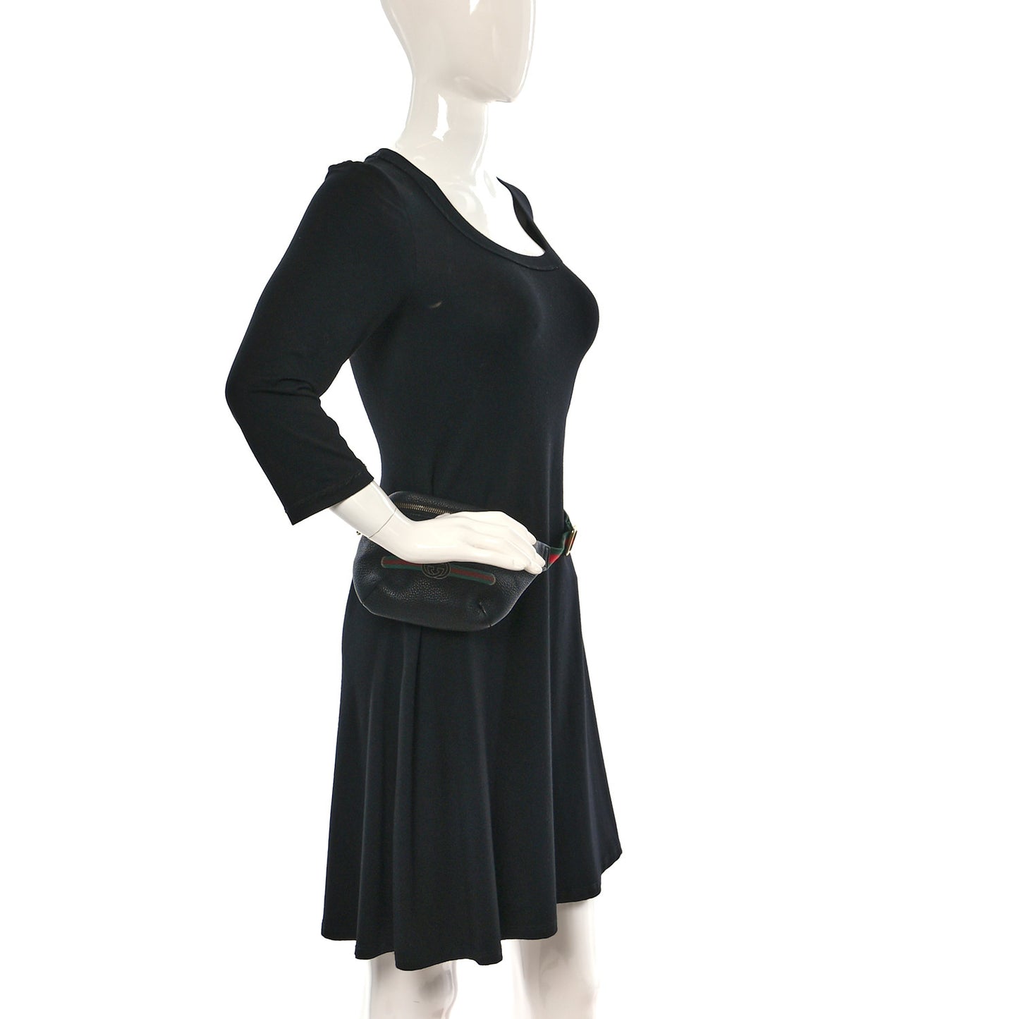 Grained Calfskin Small Logo Belt Bag Black