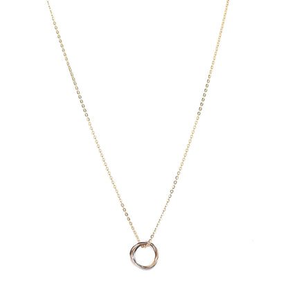 Cartier 18K Pink Yellow White Gold 15 Diamond Trinity Pendant Necklace 1 of 4