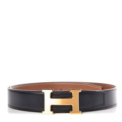 Hermes Box Togo 32mm H Belt 90 Black Gold 1 of 7