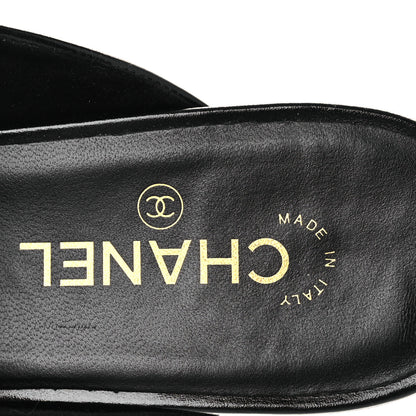 Chanel Shiny Calfskin Crystal CC Mules 41 Black 9 of 12