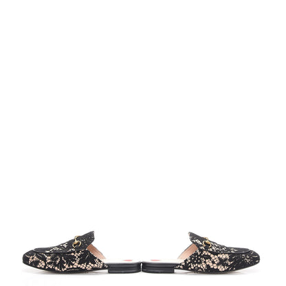 Gucci Leather Lace Horsebit Princetown Slippers 37.5 Black 5 of 12