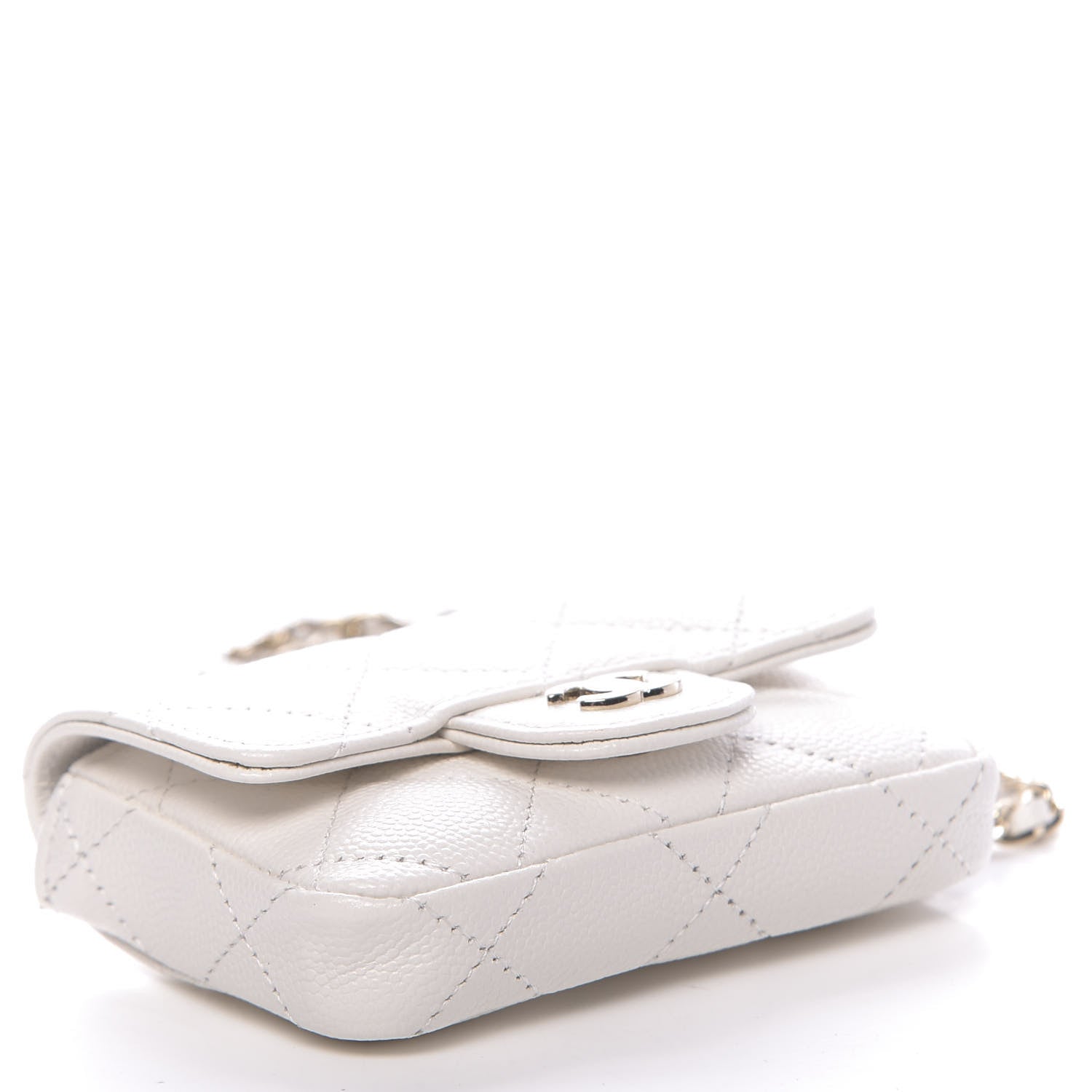 Chanel Caviar Quilted Flap Chain Waist Bag White 4 of 12
