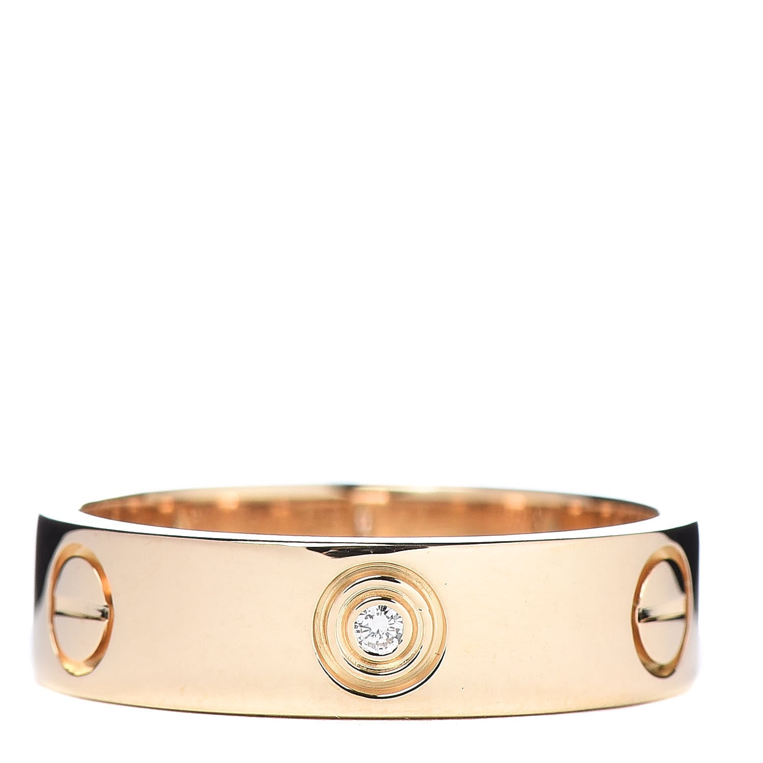 Cartier 18K Yellow Gold 3 Diamond 5.5mm LOVE Ring 58 8.25 1 of 5