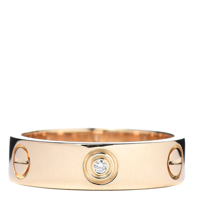 Cartier 18K Yellow Gold 3 Diamond 5.5mm LOVE Ring 58 8.25 1 of 5