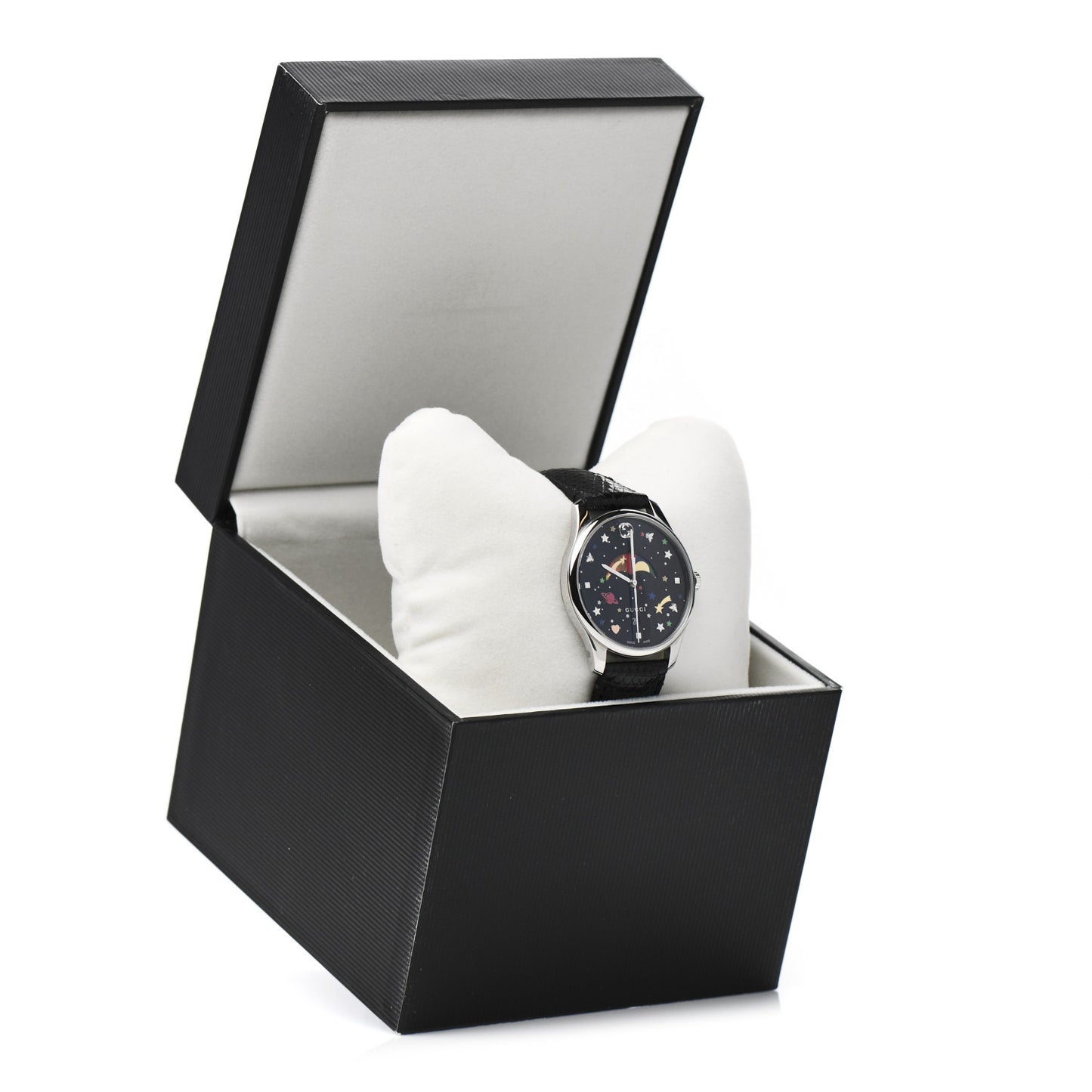 Stainless Steel Lizard 38mm G-Timeless Moonphase Star Planet Quartz Watch Black