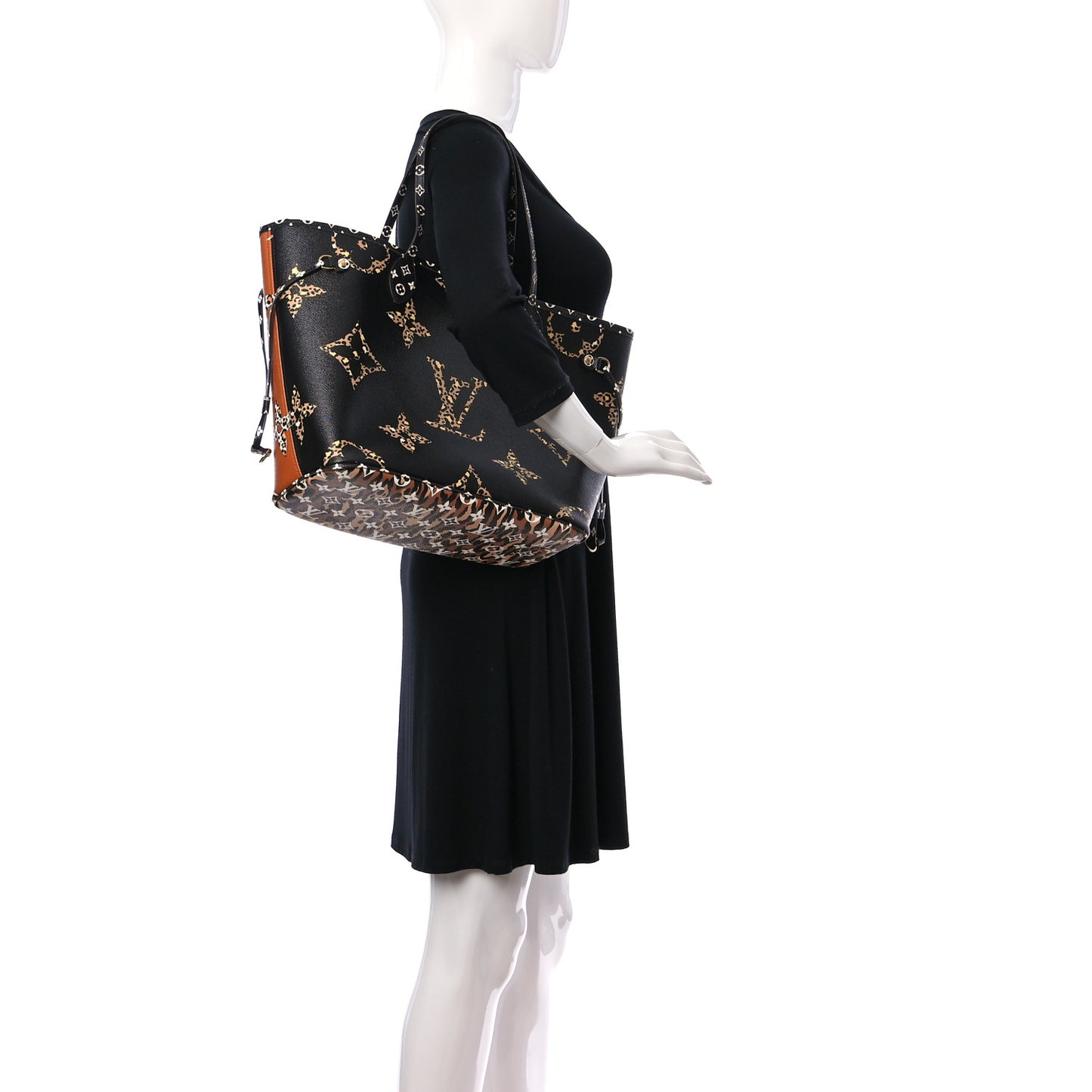 Monogram Giant Jungle Neverfull MM Black