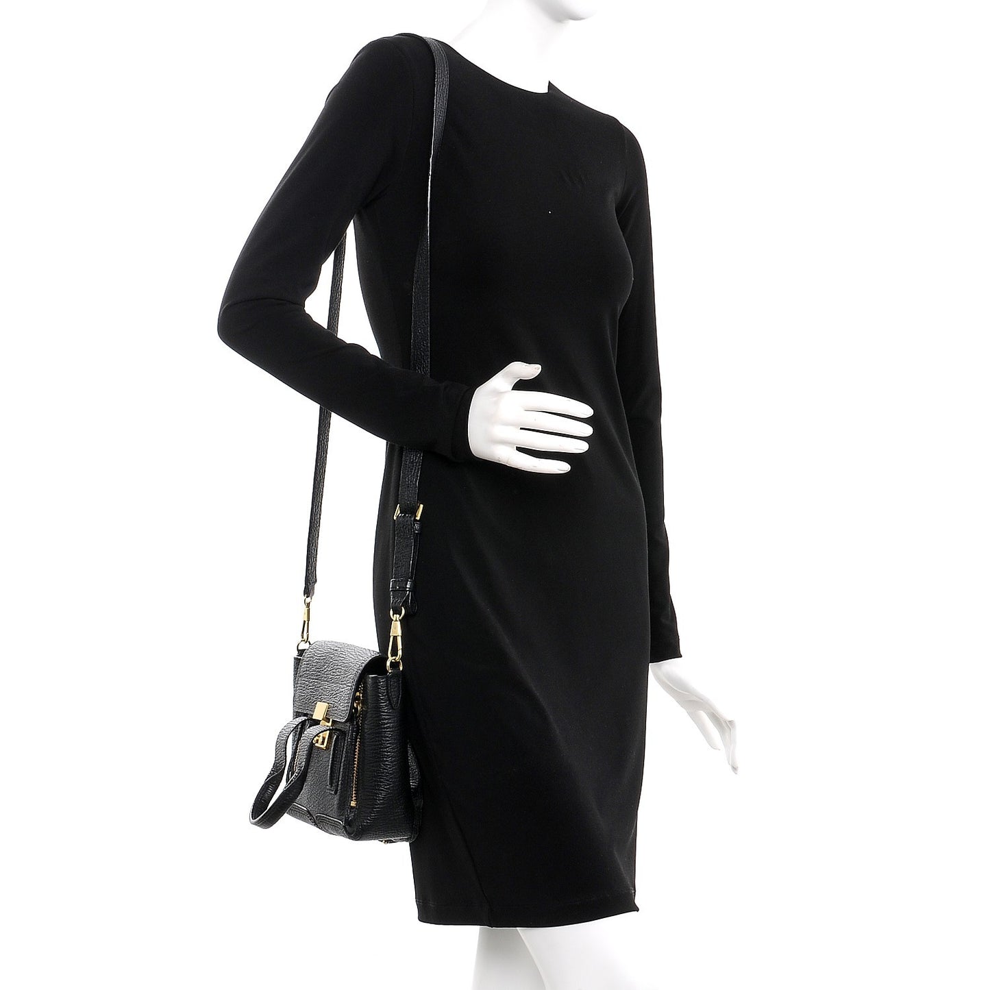 3.1 Textured Calfskin Mini Pashli Satchel Black
