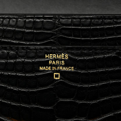 Hermes Matte Alligator Constance Long Wallet Black 6 of 6