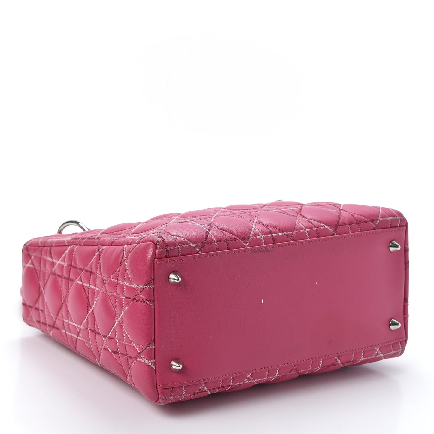 Lambskin Cannage Medium Lady Dior Fuchsia Multi