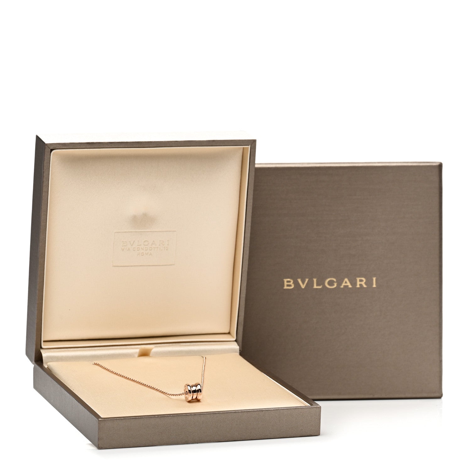 Bulgari 18K Rose Gold Mini B.Zero1 Pendant Necklace 6 of 6