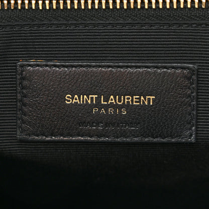 Saint Laurent Grain De Poudre Matelasse Chevron Monogram Shopping Bag Black 6 of 13