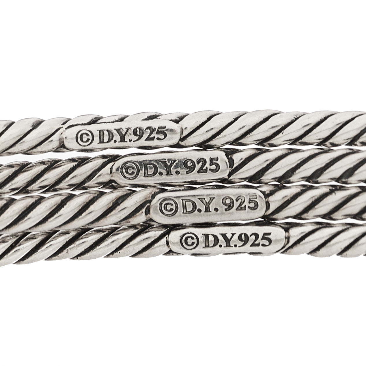 Sterling Silver Cable Classics Bangle Bracelets Set of 4