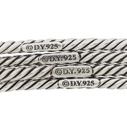 David Yurman Sterling Silver Cable Classics Bangle Bracelets Set of 4 3 of 3