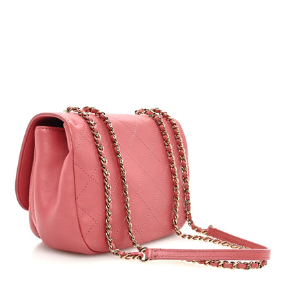 Chanel Calfskin Stitched Small Flap Bag Pink 3 of 11