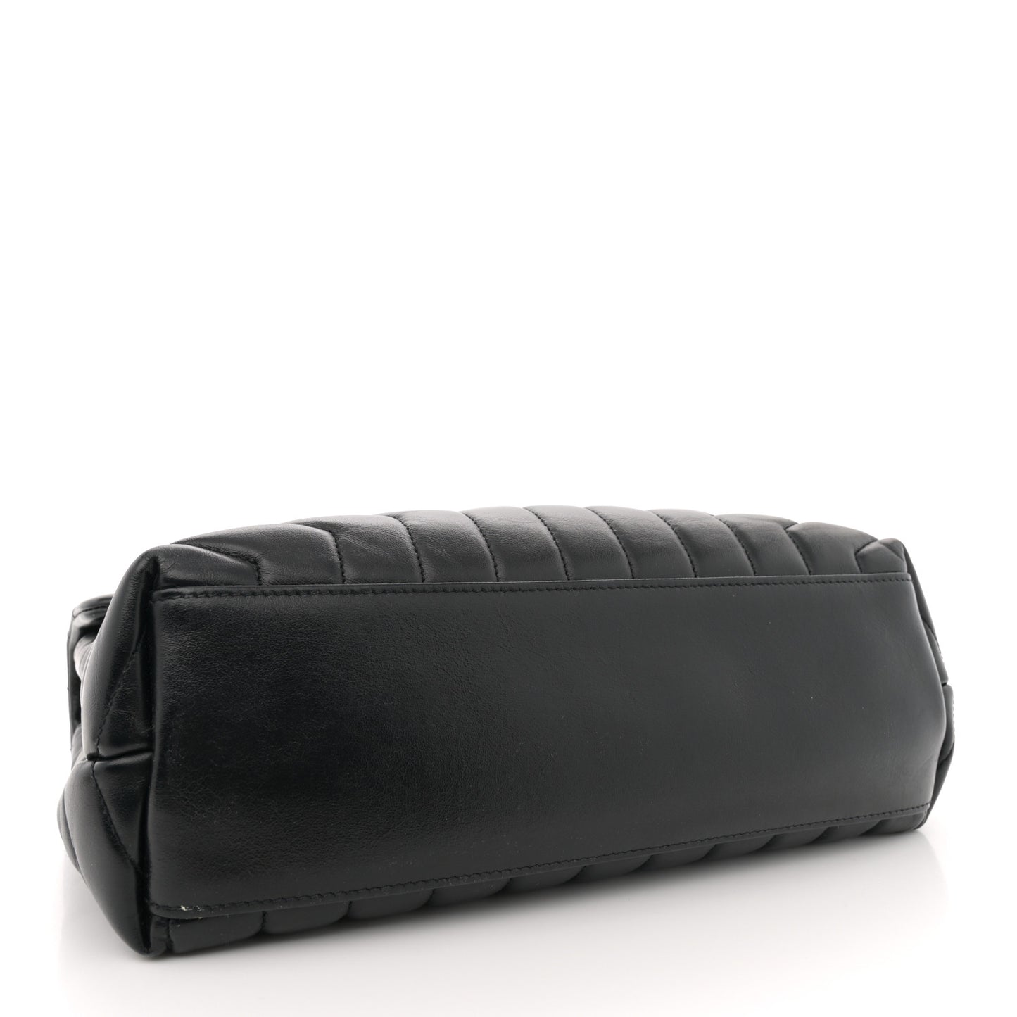 Calfskin Y Quilted Monogram Monochrome Medium Loulou Chain Satchel Black
