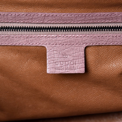 Gucci Calfskin Bamboo Bullet Satchel Carmine Rose 6 of 11