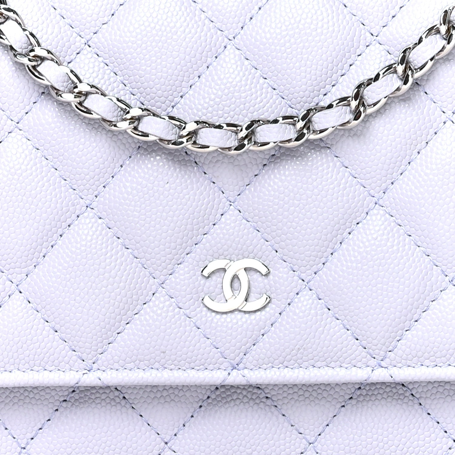 Chanel Caviar Quilted Wallet On Chain WOC Light Purple 9 of 11