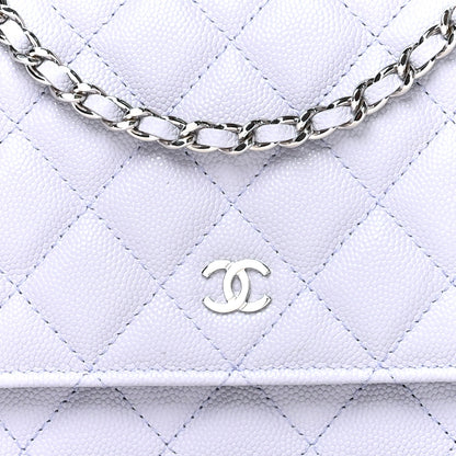Chanel Caviar Quilted Wallet On Chain WOC Light Purple 9 of 11