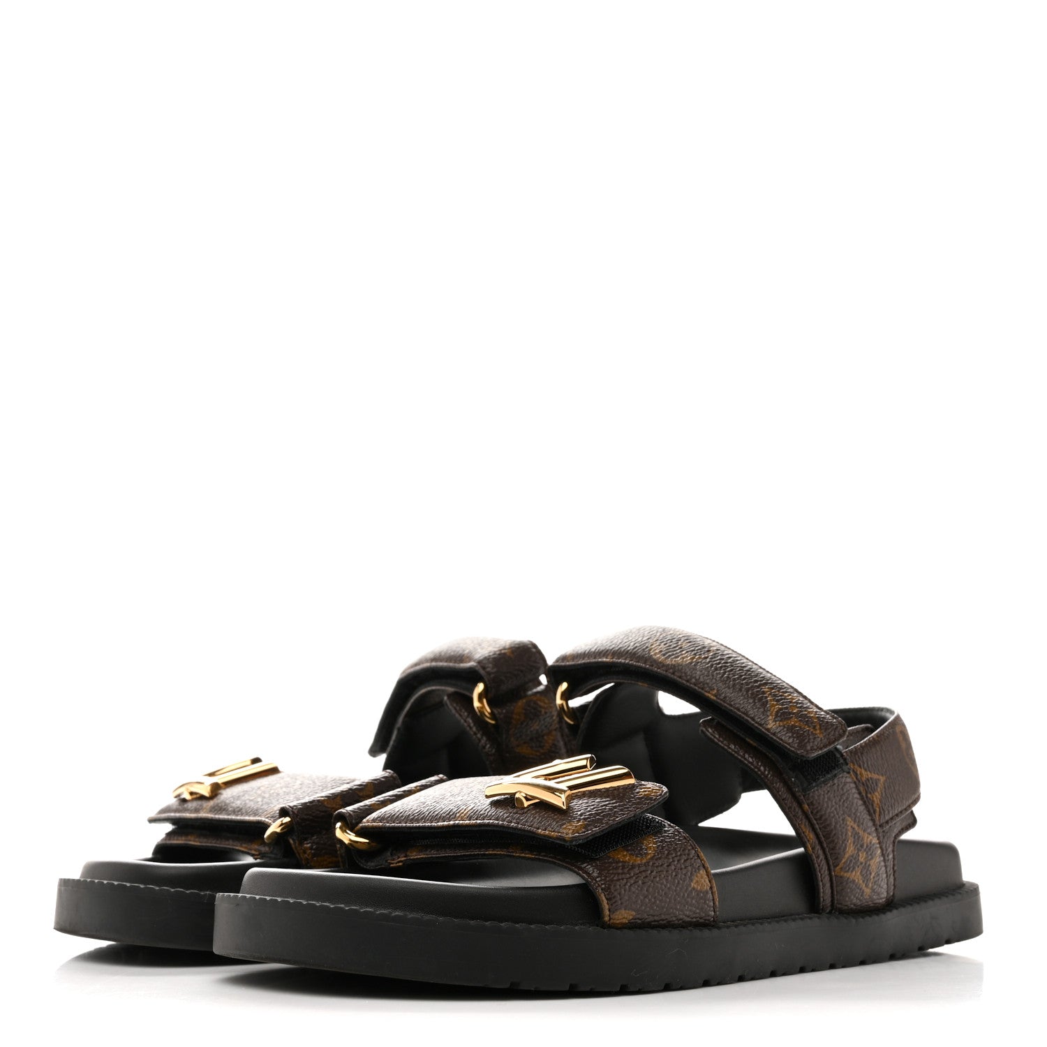 Louis Vuitton Monogram LV Sunset Comfort Flat Sandals 35 Cacao