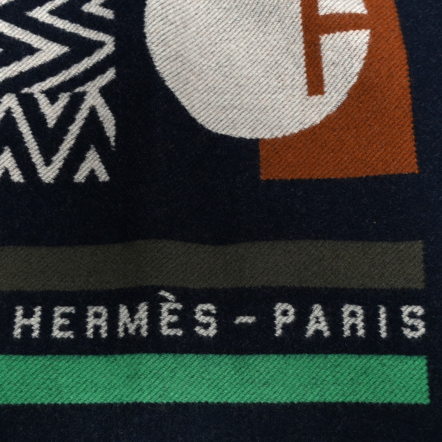 Hermes Wool Cashmere Avalon Enigmatic Blanket Navy 3 of 5