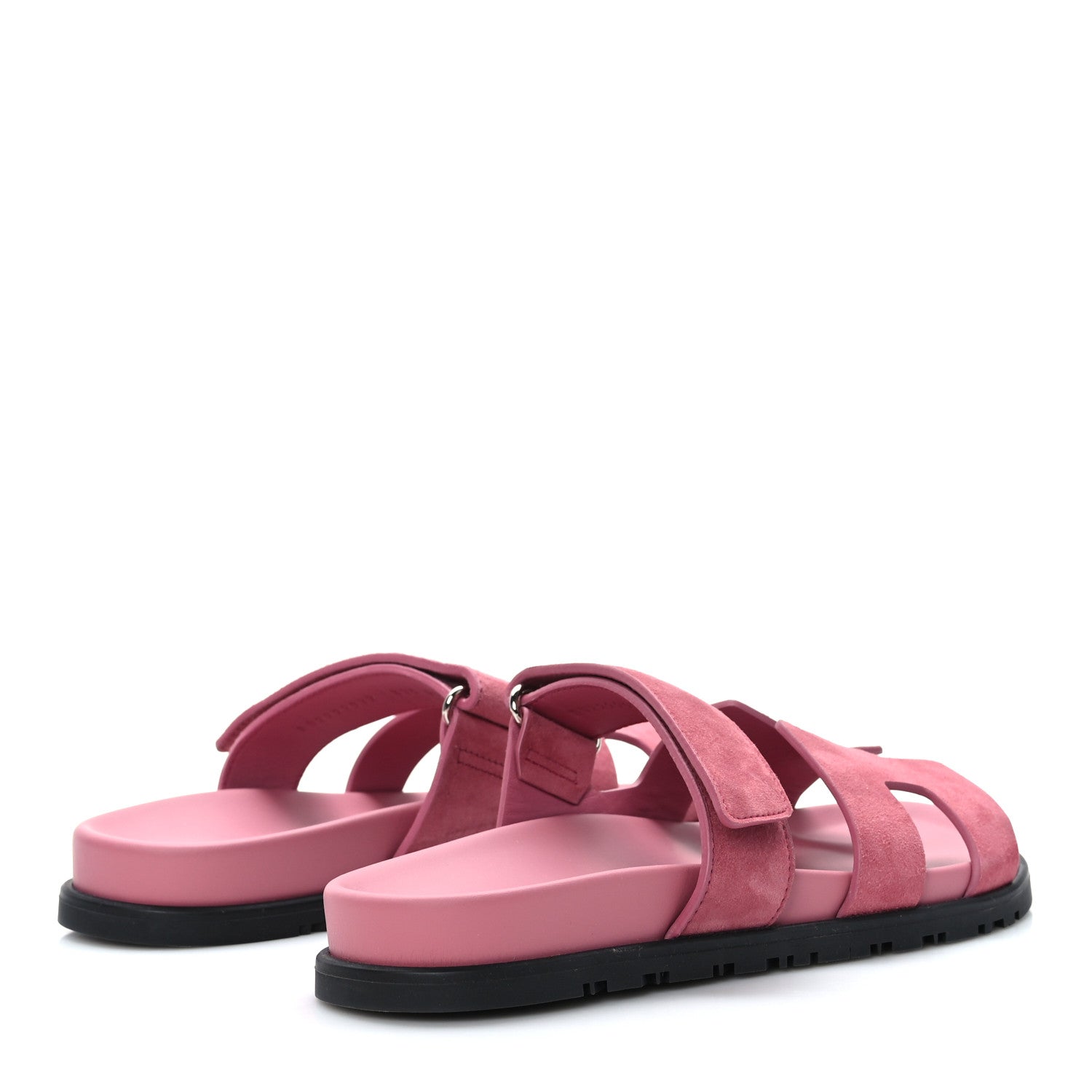 Hermes Suede Goatskin Womens Chypre Sandals 37.5 Rose Aphrodite 4 of 9
