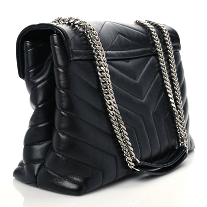 Saint Laurent Calfskin Y Quilted Monogram Medium Loulou Chain Satchel Black 3 of 8