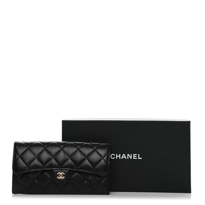 Chanel Caviar Quilted Large Gusset Flap Wallet Black 9 of 9