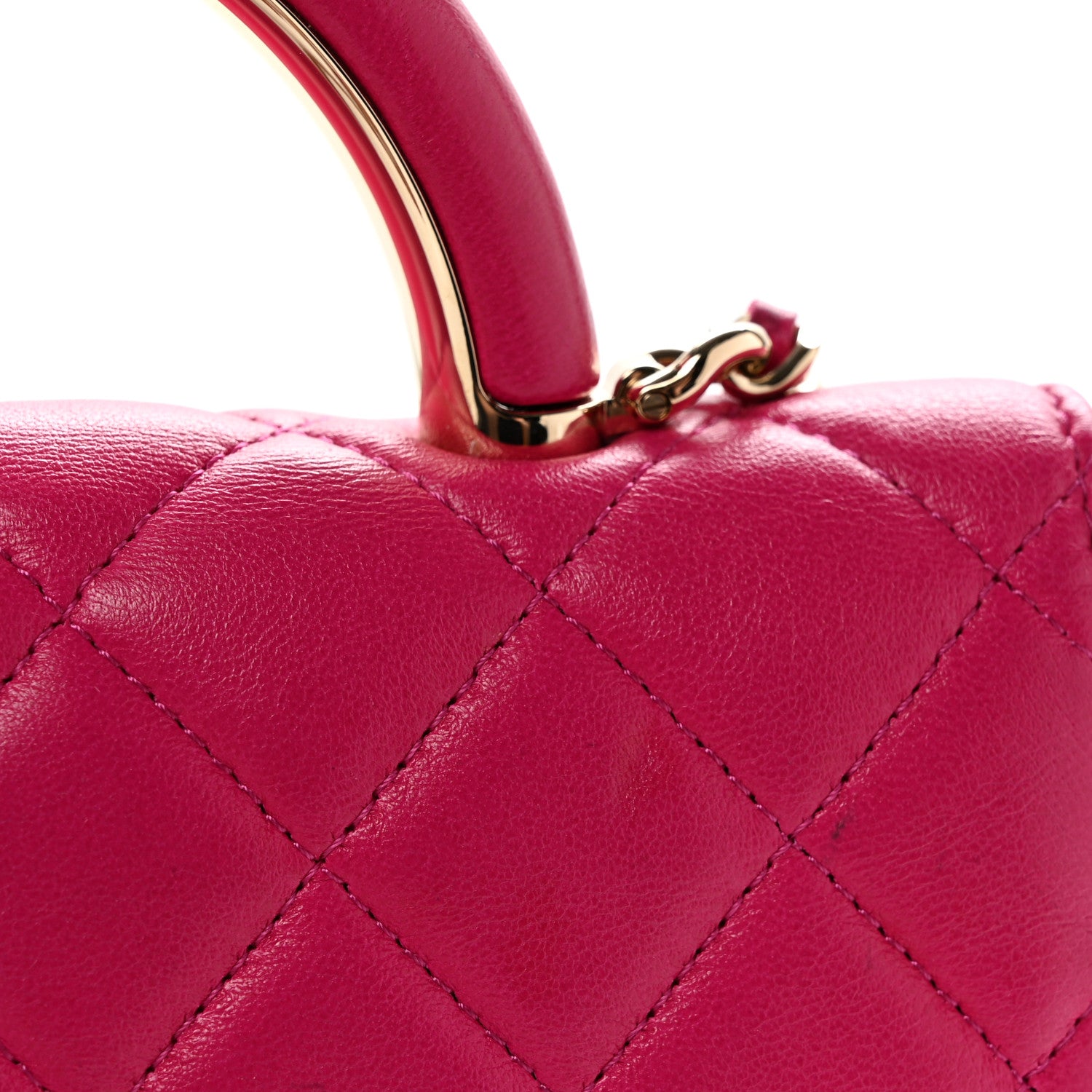 Chanel Lambskin Quilted Top Handle Wallet On Chain WOC Pink 13 of 14