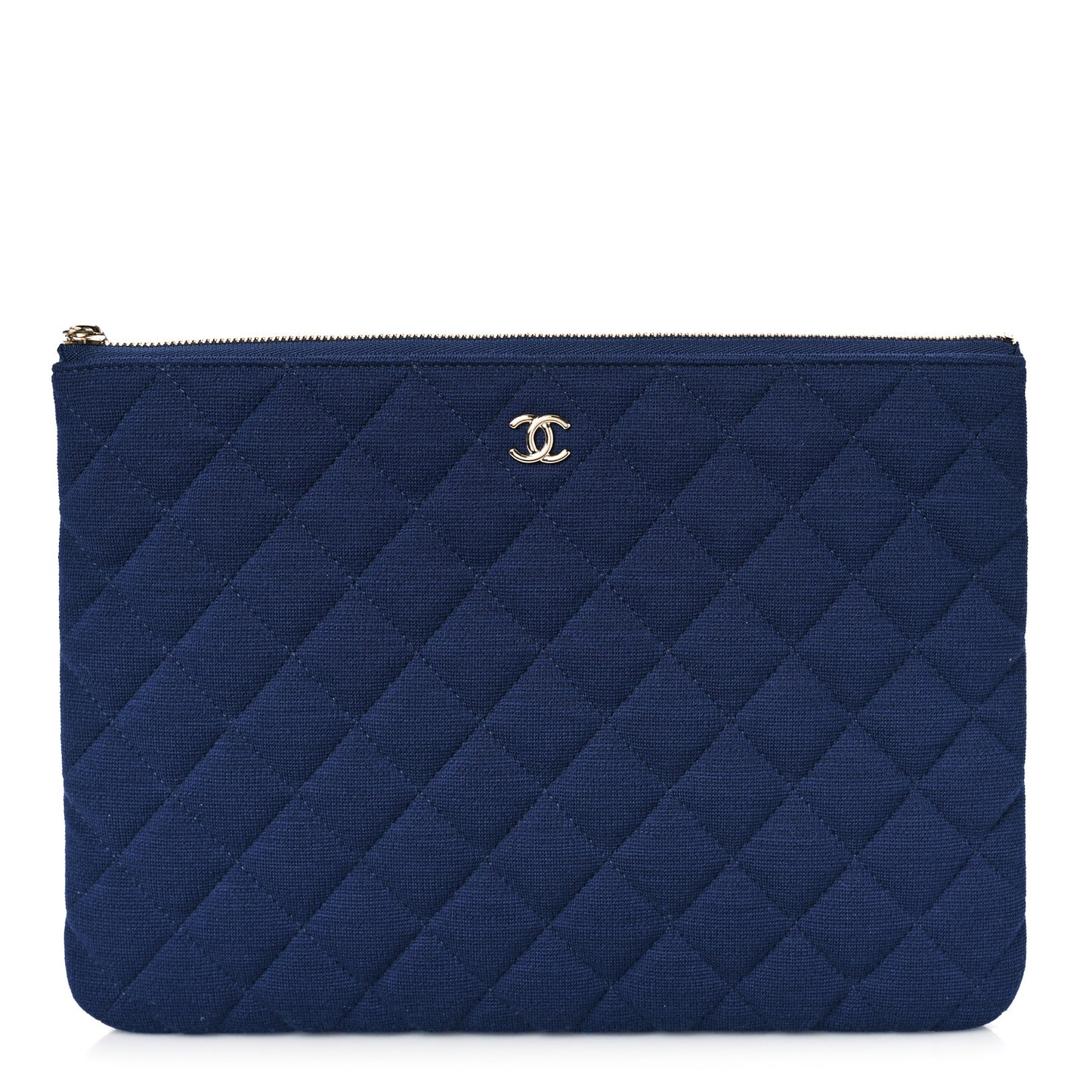 Jersey Quilted Medium Cosmetic Case Blue
