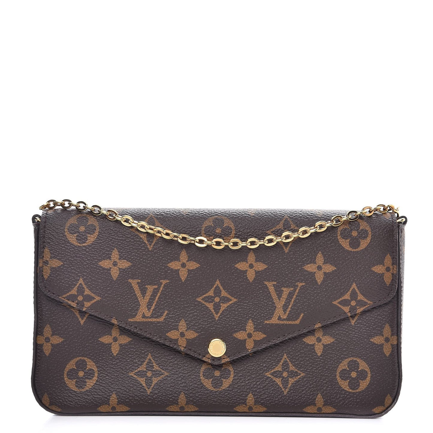 Monogram Pochette Felicie Chain Wallet Fuchsia