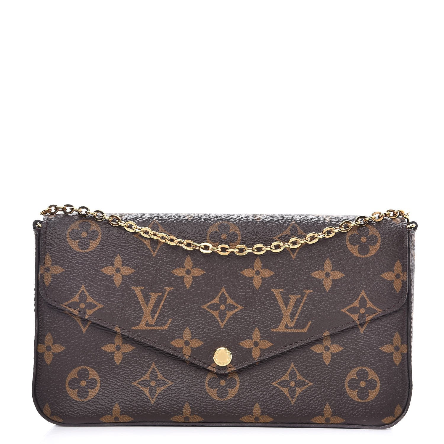 Louis Vuitton Monogram Pochette Felicie Chain Wallet Fuchsia 1 of 9