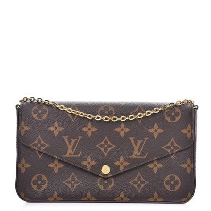 Louis Vuitton Monogram Pochette Felicie Chain Wallet Fuchsia 1 of 9