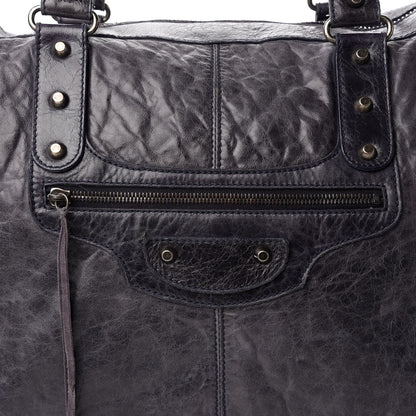 Balenciaga Agneau Classic Hardware Weekender Ink 10 of 11