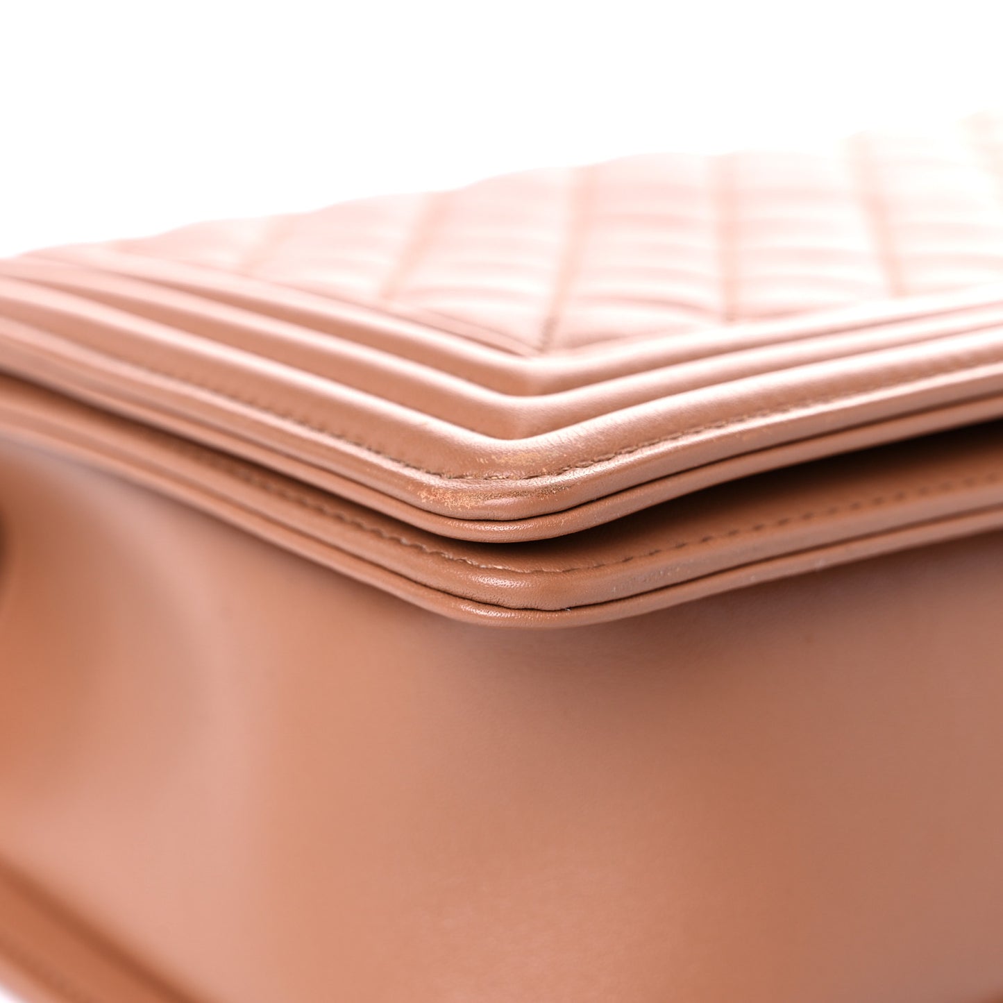 Calfskin Quilted New Medium Boy Flap Dark Beige
