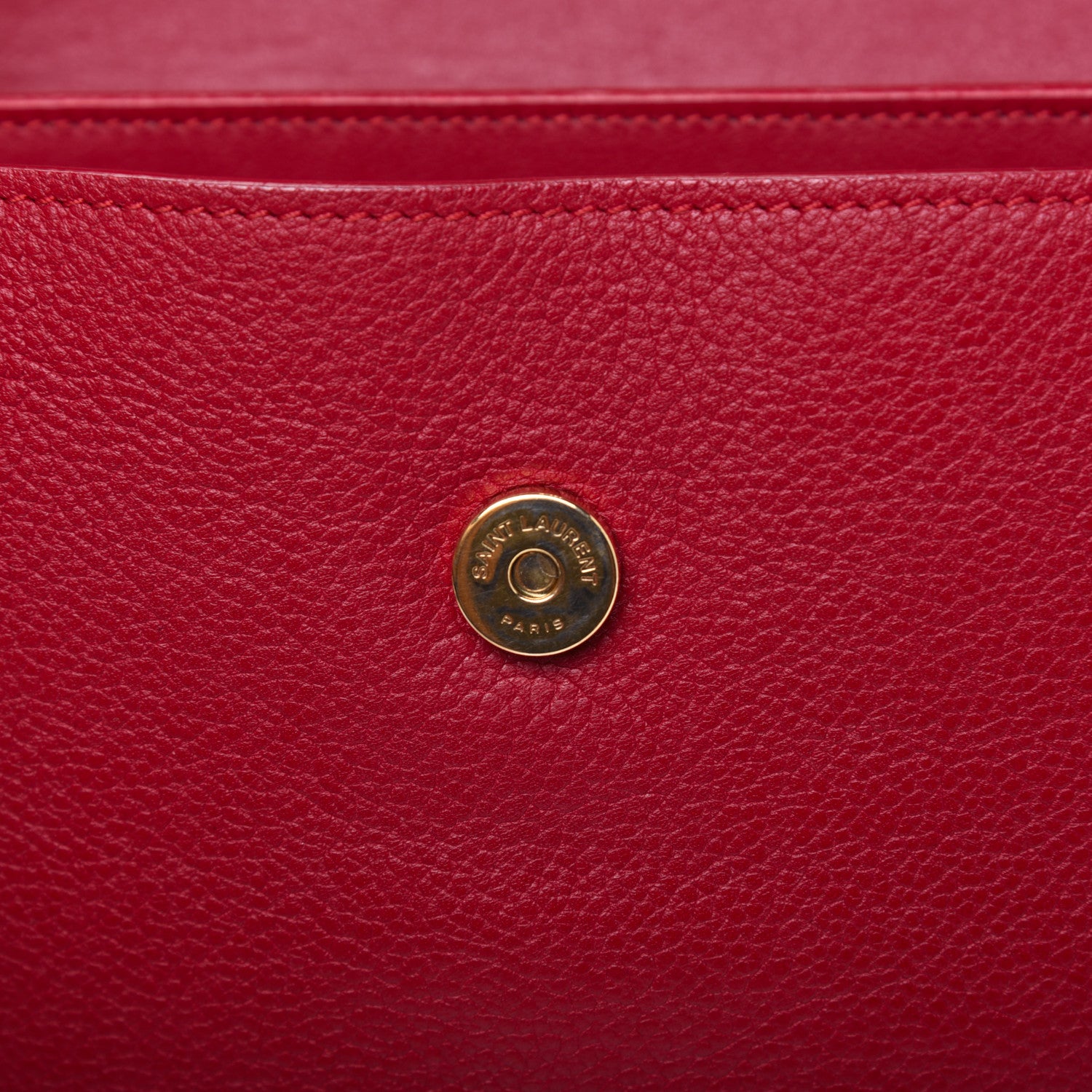 Saint Laurent Grained Calfskin Small Moujik Top Handle Bag Red 16 of 24