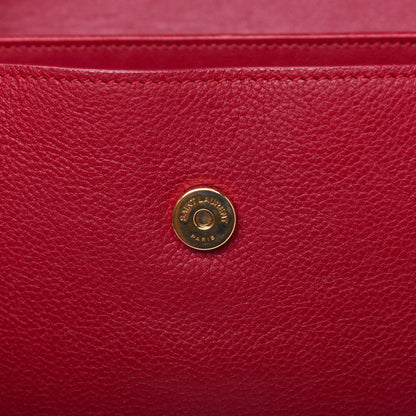 Saint Laurent Grained Calfskin Small Moujik Top Handle Bag Red 16 of 24