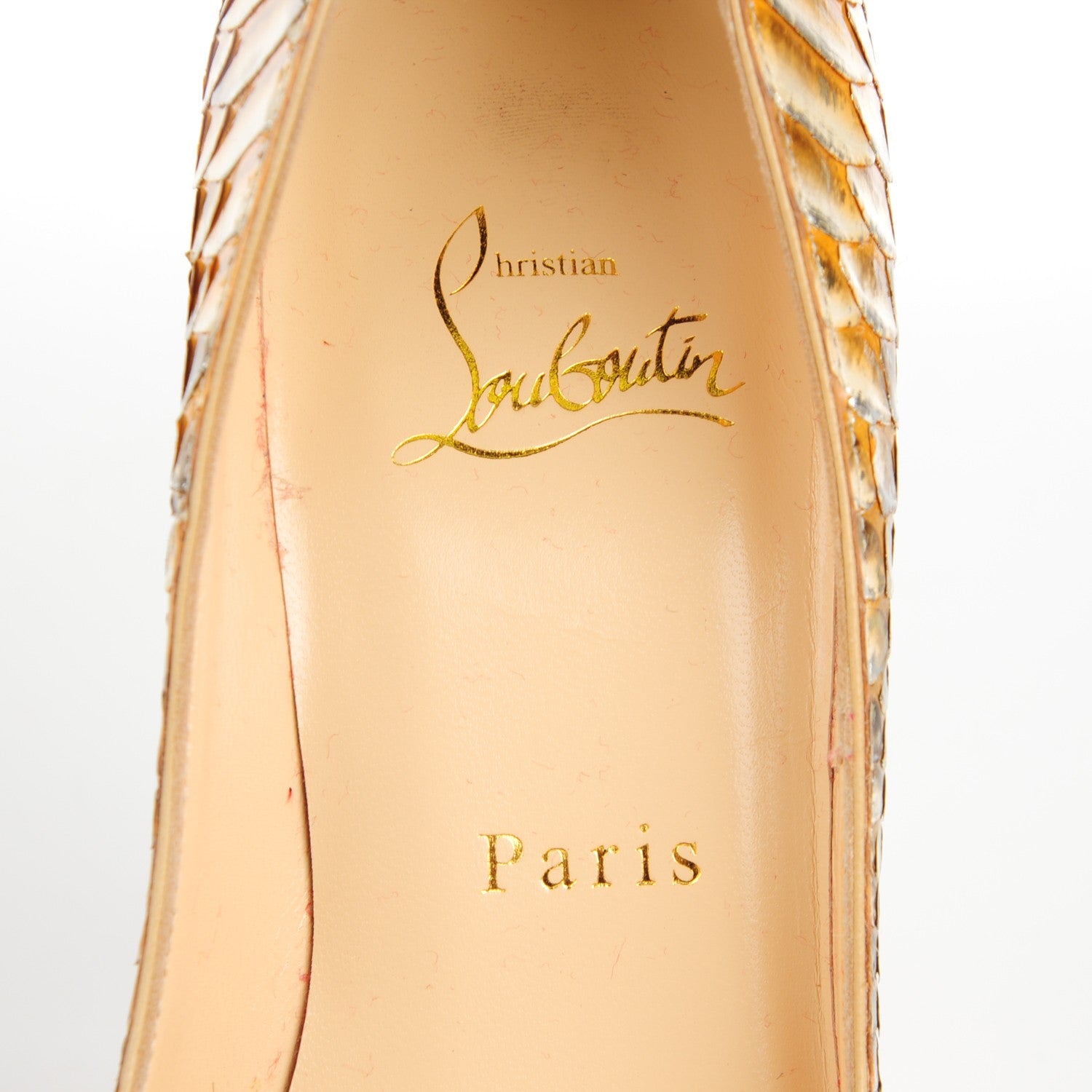 Christian Louboutin Metallic Python So Kate 120 Pumps 37.5 Gold 7 of 8