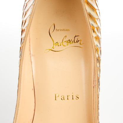 Christian Louboutin Metallic Python So Kate 120 Pumps 37.5 Gold 7 of 8