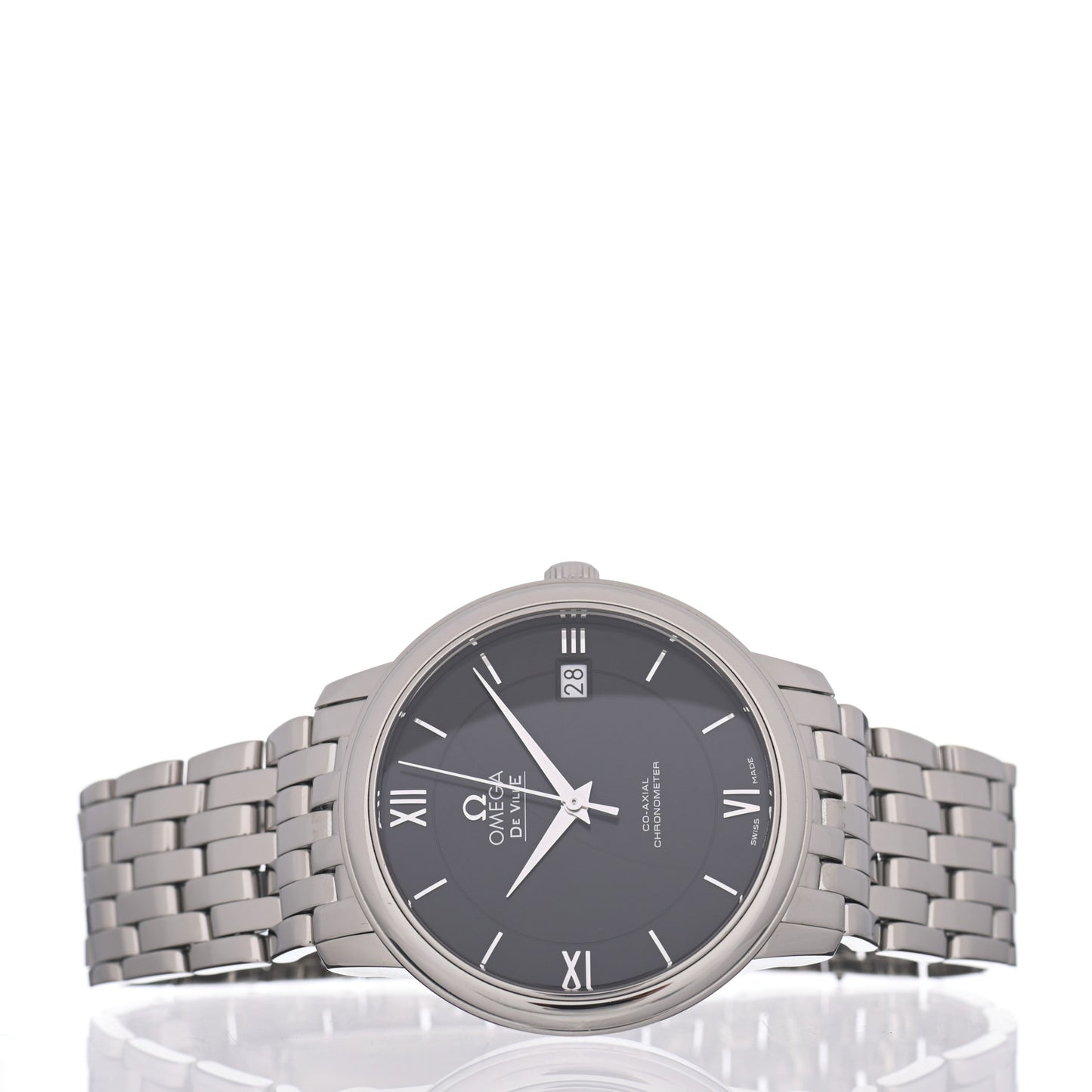 Stainless Steel 37mm De Ville Prestige Co-Axial Automatic Watch Black 424.10.40.20.01.001