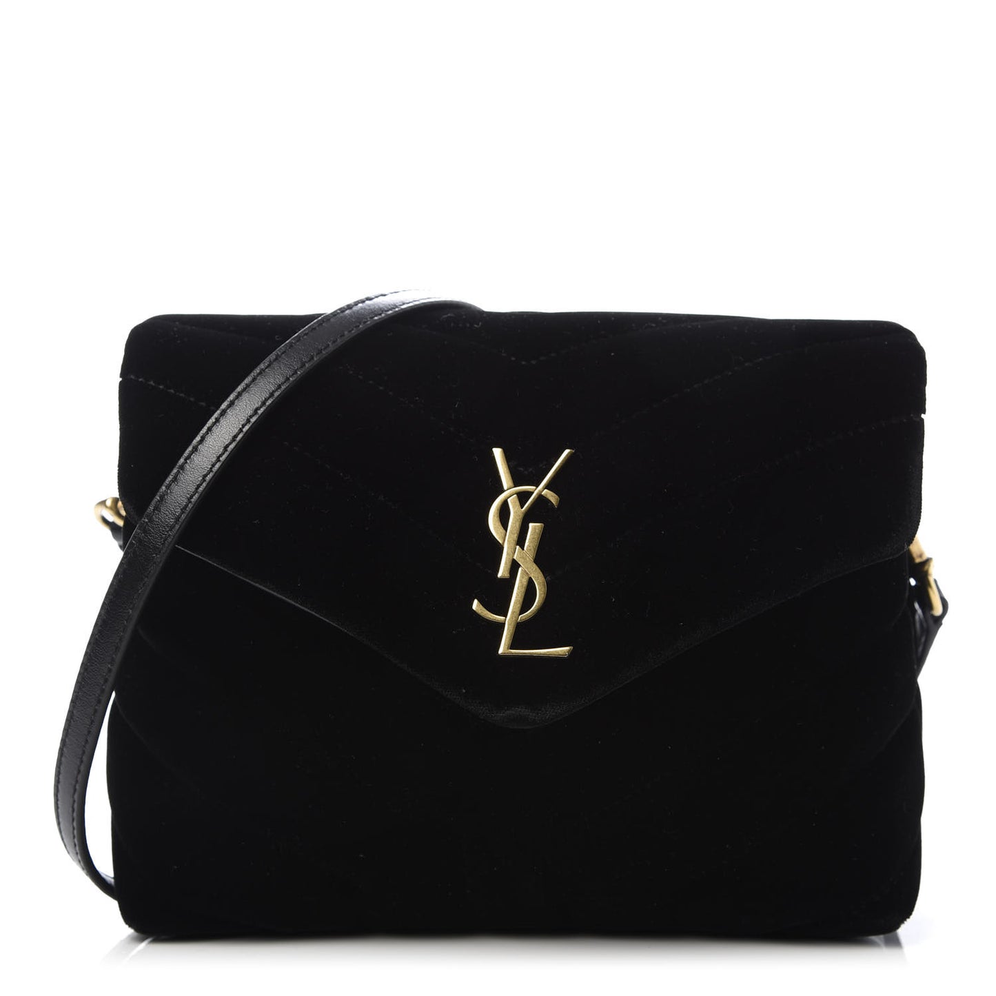 Velvet Y Quilted Monogram Toy Loulou Chain Satchel French Black