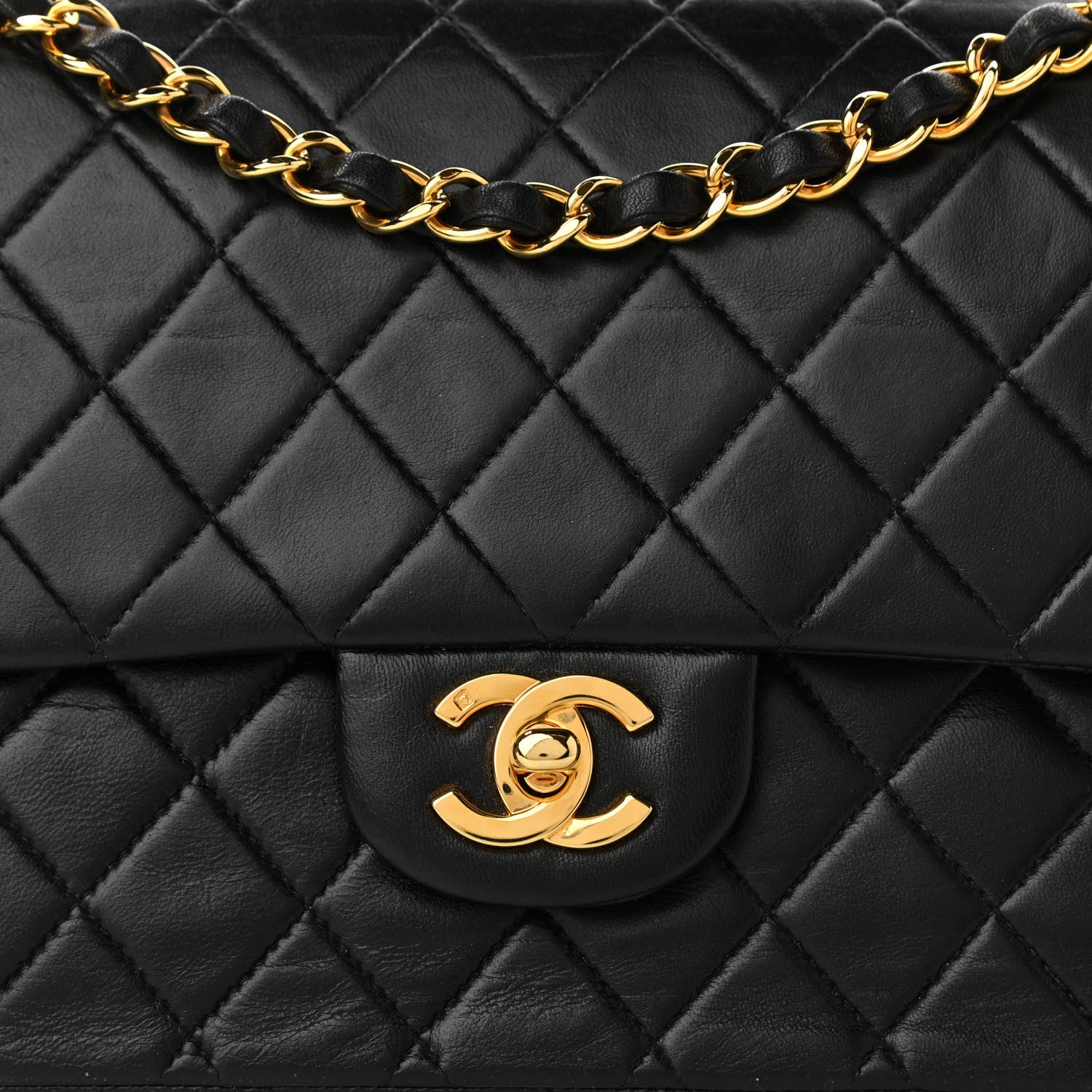 Chanel Lambskin Quilted Medium Double Flap Black 8 of 14