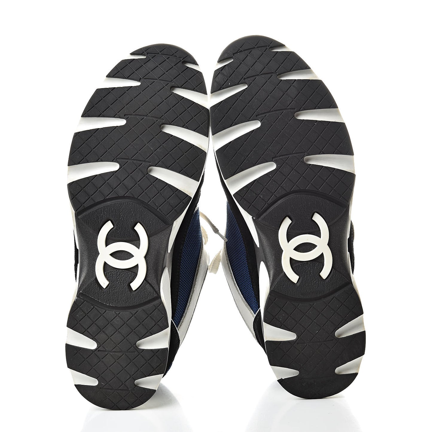 Suede Calfskin CC Sneakers 40 Blue Black
