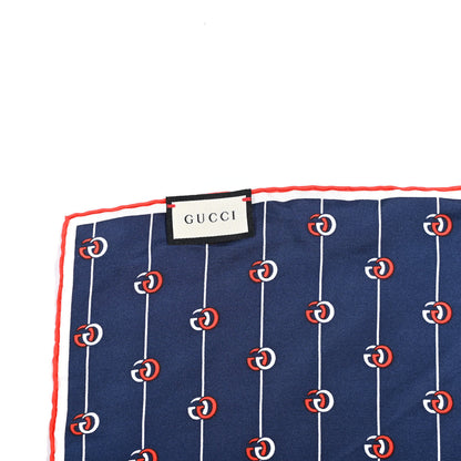 Gucci Silk GG Print Scarf Blue Red White 2 of 3