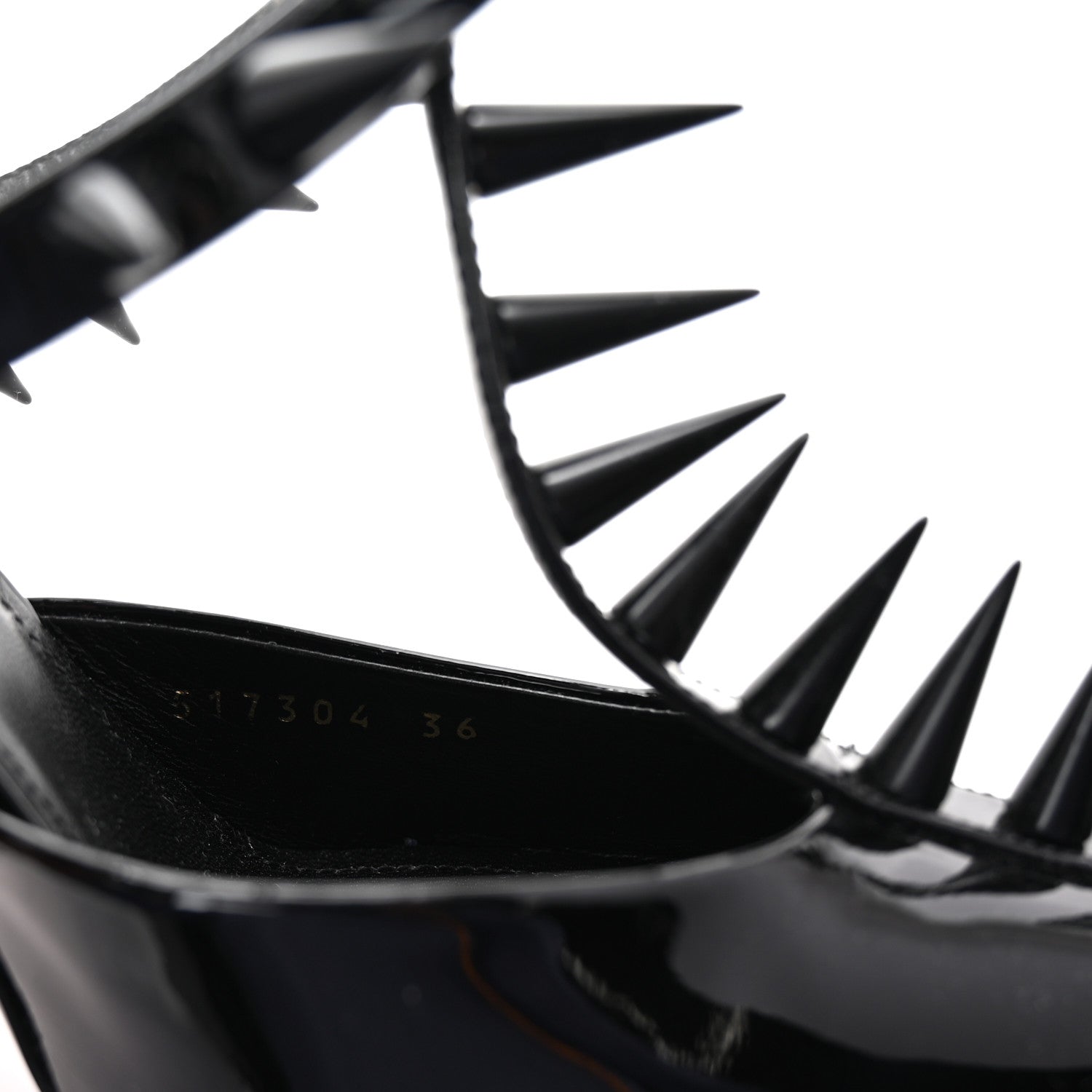 Balenciaga Glossy Calfskin Spiked Pumps 36 Black 9 of 10