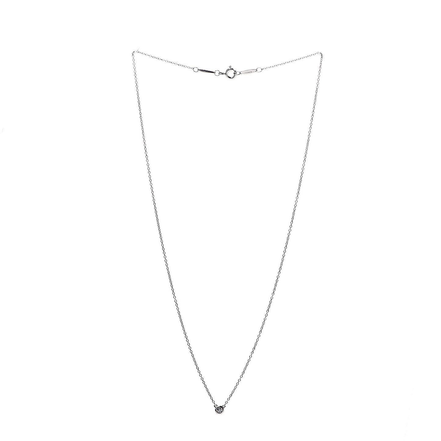 Sterling Silver Diamond .05ct Elsa Peretti Diamonds by the Yard Pendant Necklace