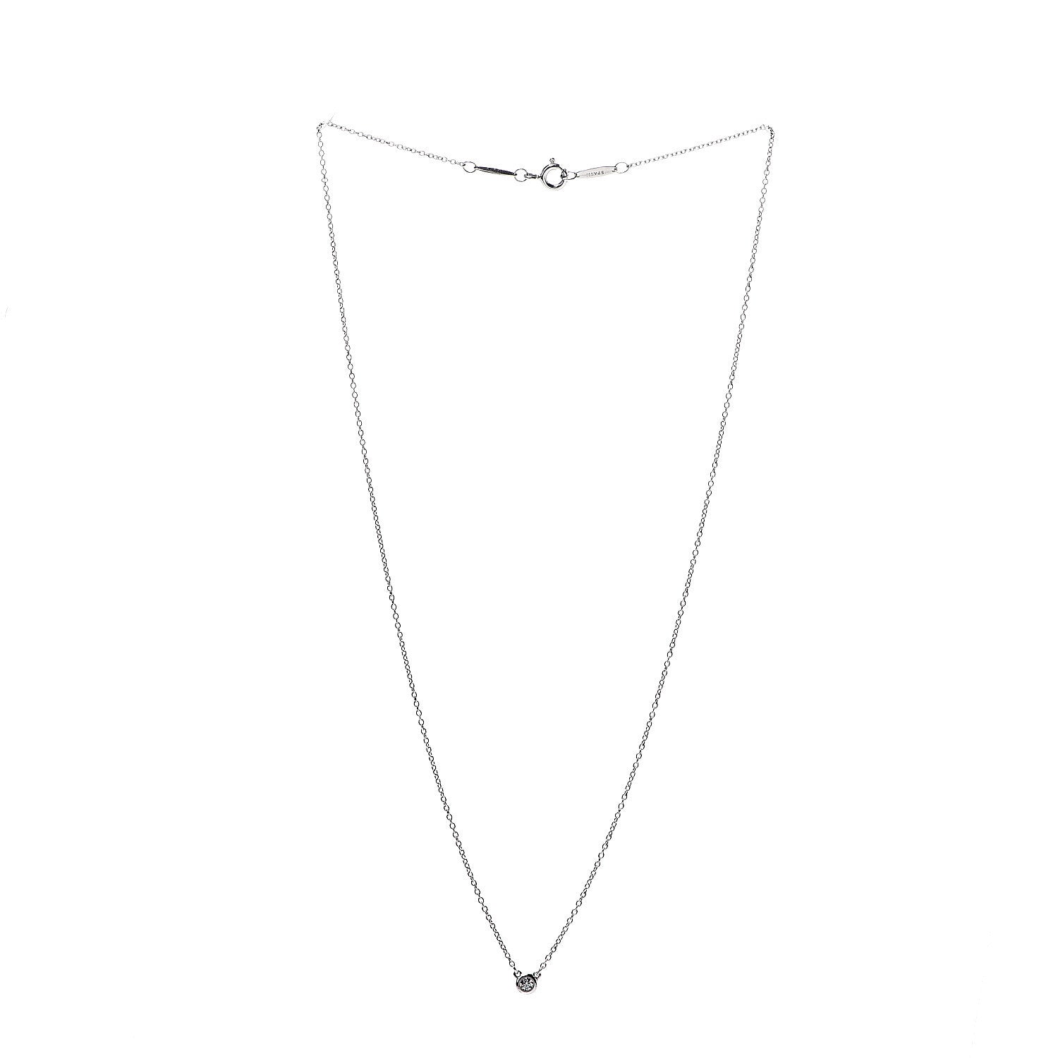 Tiffany Sterling Silver Diamond .05ct Elsa Peretti Diamonds by the Yard Pendant Necklace 2 of 6