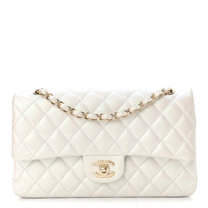 Chanel Iridescent Calfskin Quilted Medium Double Flap White 1 of 11