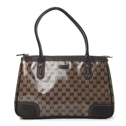 Gucci Crystal Monogram Medium Princy Tote Dark Brown 1 of 8