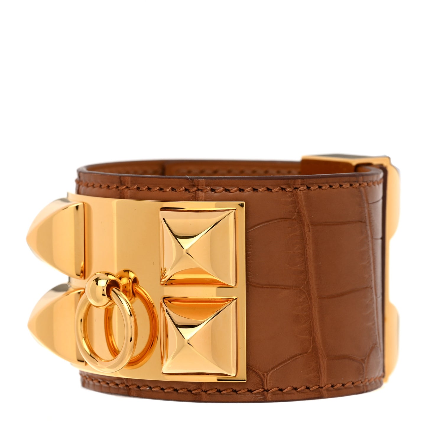 Matte Alligator Collier De Chien CDC Bracelet T2 Gold